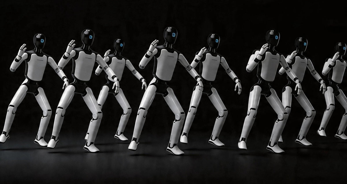 AGIBOT A3 fleet moving in sync